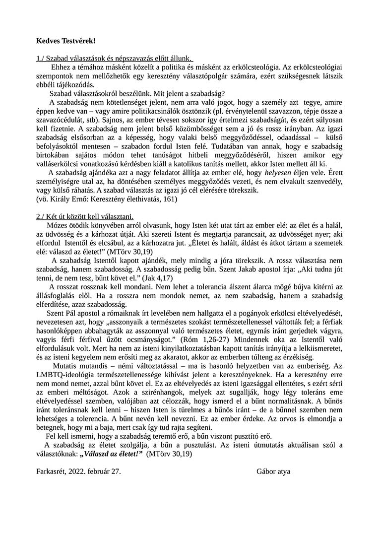Lelkipásztori levél